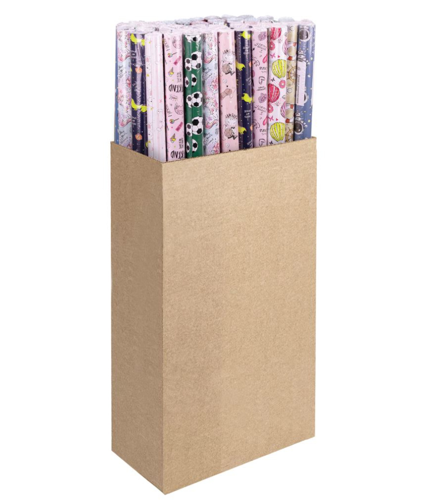 картинка Бумага упаковочная мелованная "For Kids" 70x100см, 10 дизайнов ассорти, ЗОЛОТАЯ СКАЗКА, 591918 от магазина FiestaGift