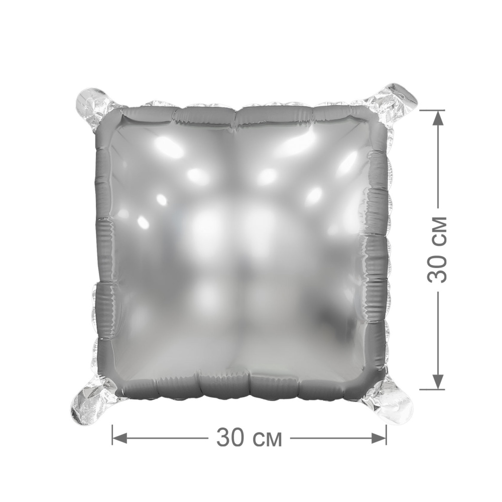 картинка Шар (16''/41 см) Мини-Блок, Серебро, 1 шт. от магазина FiestaGift