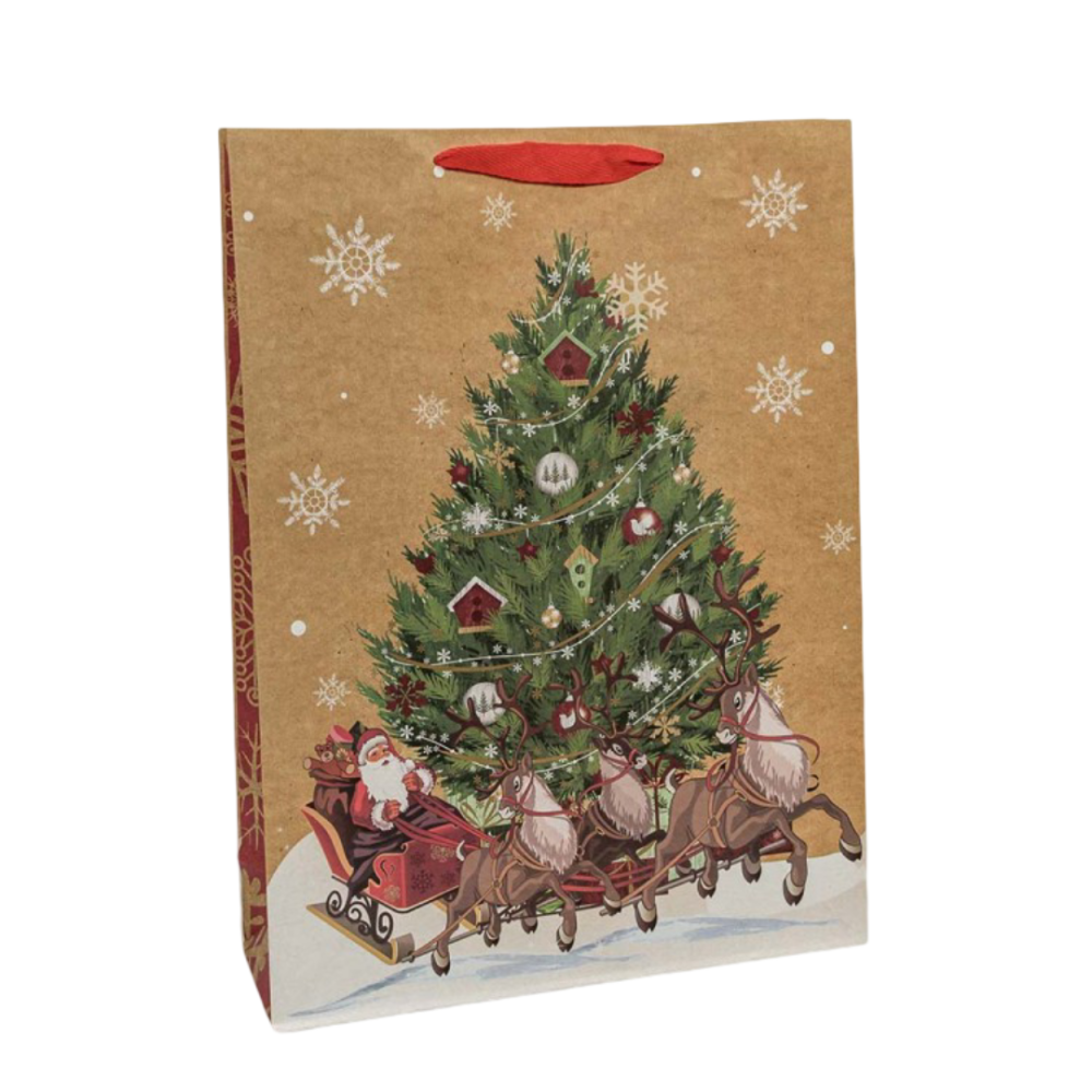 картинка Пакет подарочный Крафт "Новогодний" (микс) 33*45*11 150г 1/20 1/240 от магазина FiestaGift.ru