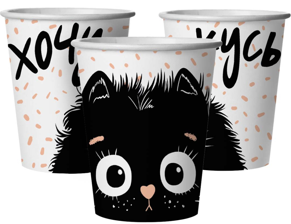 картинка Стаканы (250 мл) Котик, 6 шт. от магазина FiestaGift