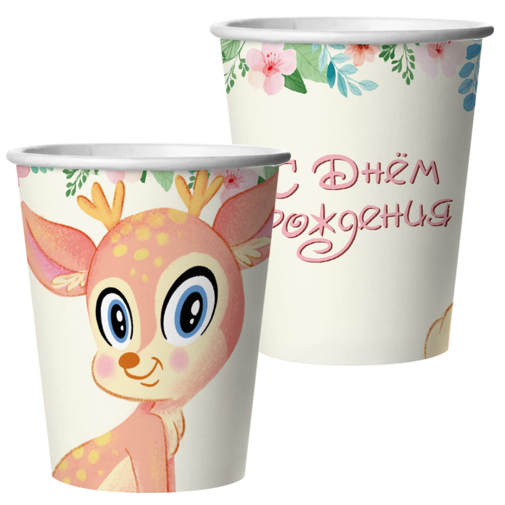 картинка Стаканы (250 мл) Олененок, 6 шт. от магазина FiestaGift