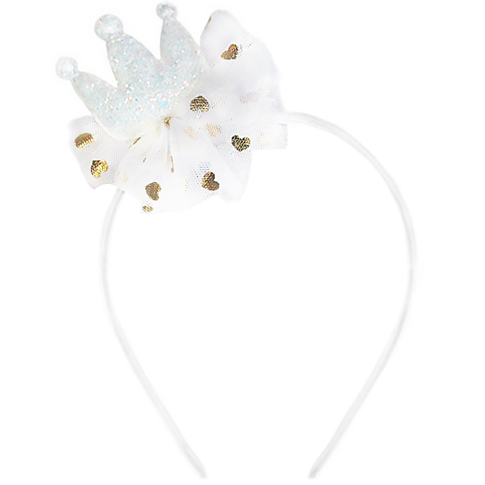 картинка Ободок, Воздушная корона, Белый, 1 шт. от магазина FiestaGift