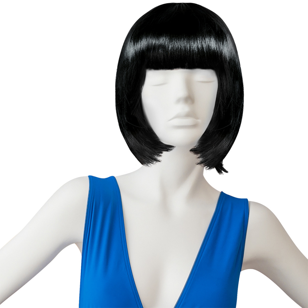 картинка Парик карнавальный, 110 гр, Каре, Черный, 1 шт. в упак. от магазина FiestaGift