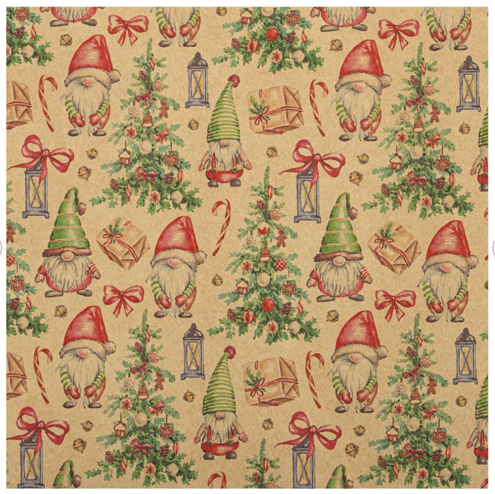 картинка Бумага упаковочная новогодняя "Christmas Kraft" 70*100см, 10 дизайнов ассорти, ЗОЛОТАЯ СКАЗКА 592053 от магазина FiestaGift