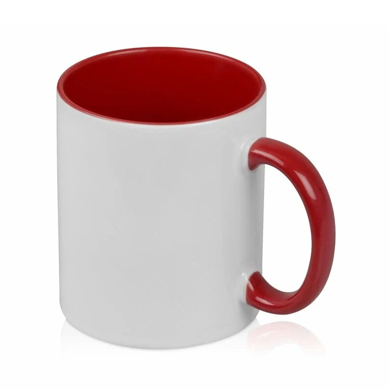 картинка Арт.51 - Кружка цветная внутри + цветная ручка (красная) от магазина FiestaGift