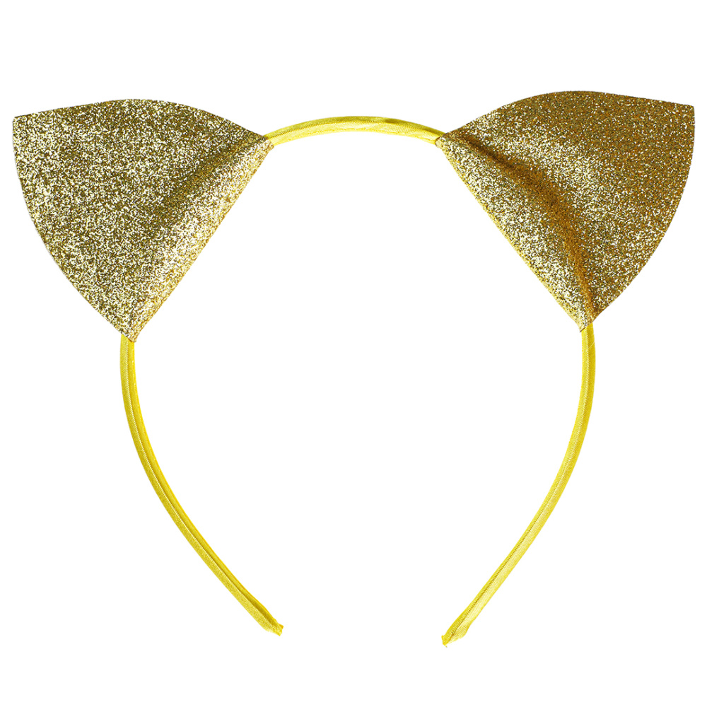 картинка Ободок, Элегантные Ушки, Золото, с блестками, 1 шт. от магазина FiestaGift