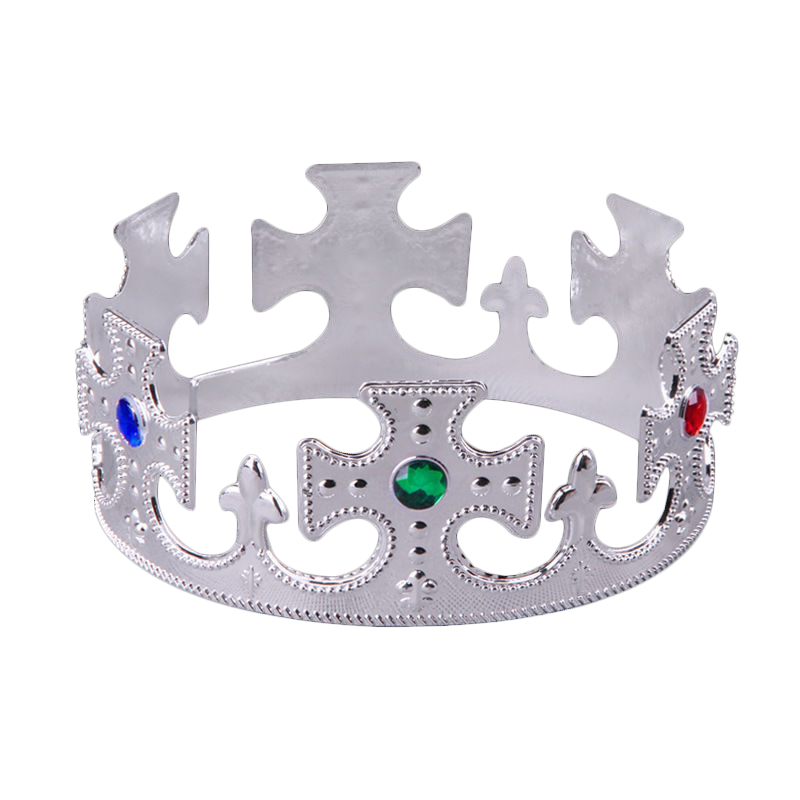 картинка Корона пластиковая, Монарх, Серебро, 1 шт. от магазина FiestaGift