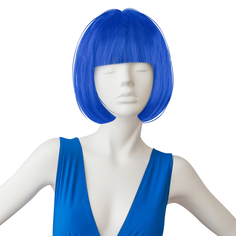 картинка Парик карнавальный, 110 гр, Каре, Синий, 1 шт. в упак. от магазина FiestaGift