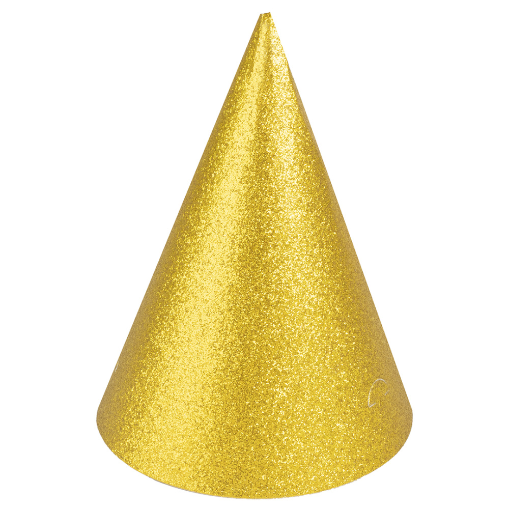 картинка Колпаки, Золото, с блестками, 16 см, 6 шт. в упак. от магазина FiestaGift