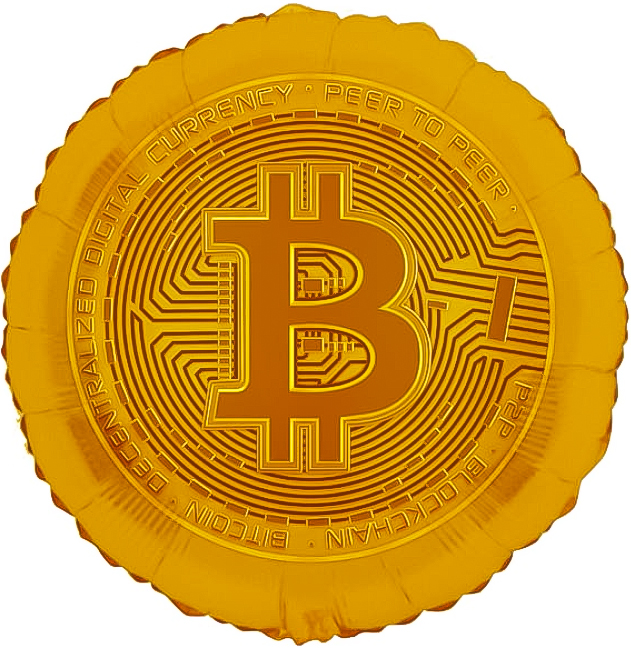 картинка Шар (18''/46 см) Круг, Биткоин, Золото, 1 шт. от магазина FiestaGift