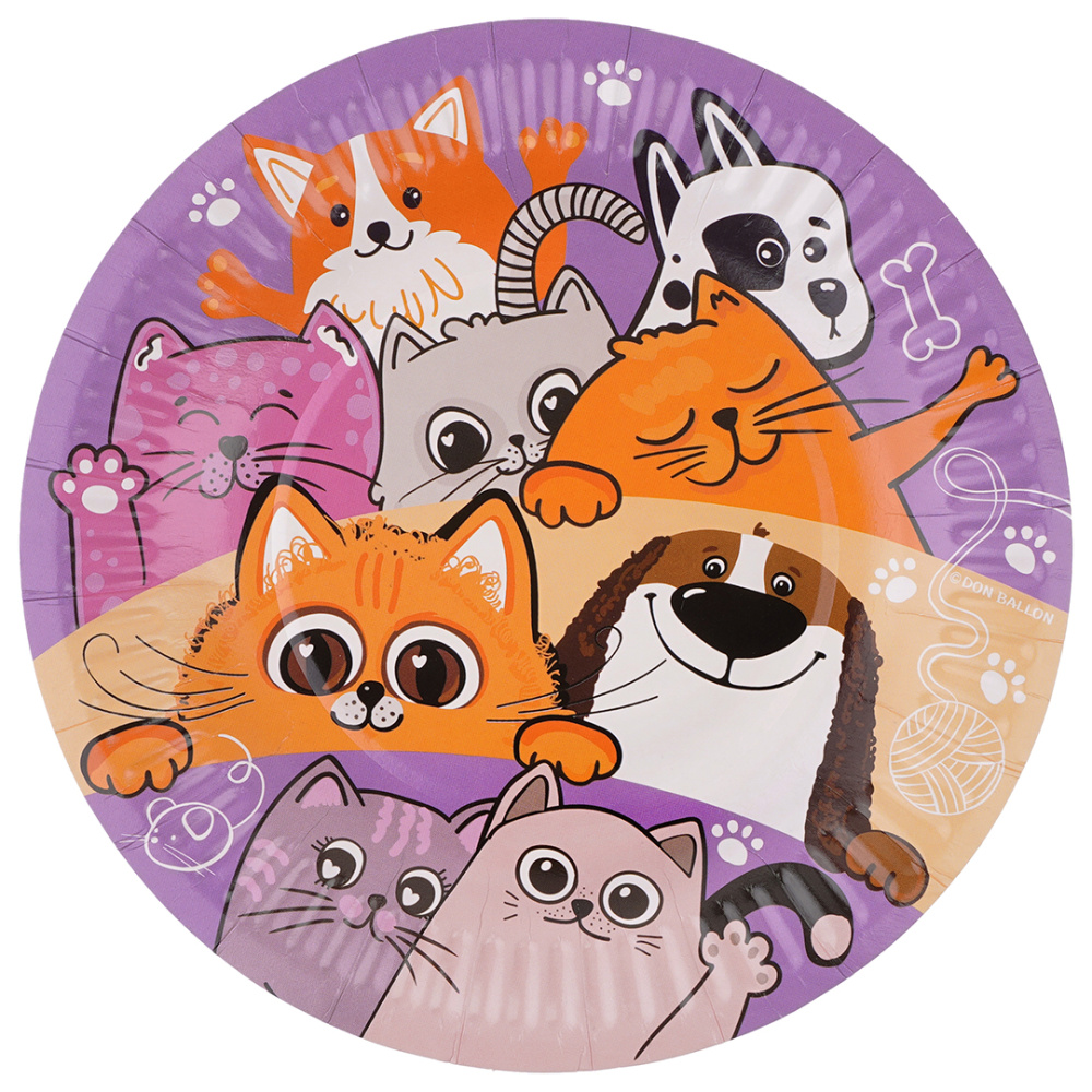 картинка Тарелки (7''/18 см) Кошечки Собачки, 6 шт. от магазина FiestaGift