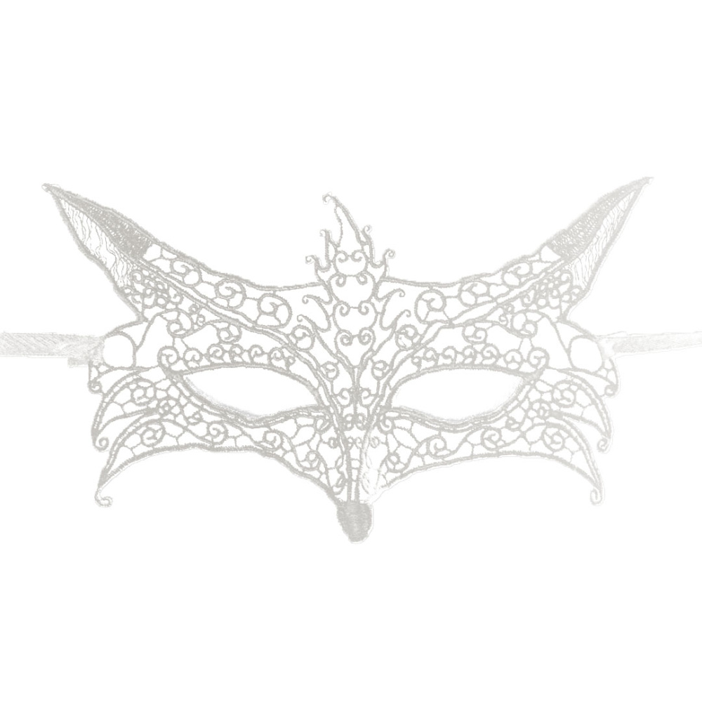 картинка Маска кружевная, фигурная, Лисичка, Белый, 16*24 см, 1 шт. от магазина FiestaGift