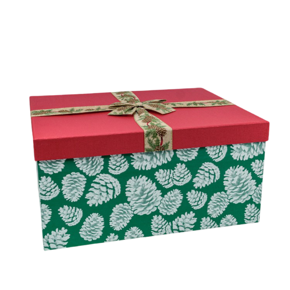 картинка Коробки Прямоугольные Набор 1/8 53*43*26 с бантом "Шишки"-1 1/1 от магазина FiestaGift.ru