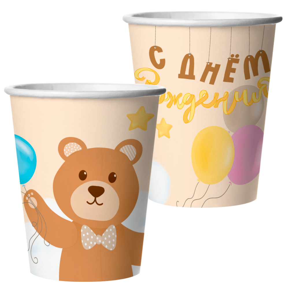 картинка Стаканы (250 мл) Любимый мишка, 6 шт. от магазина FiestaGift