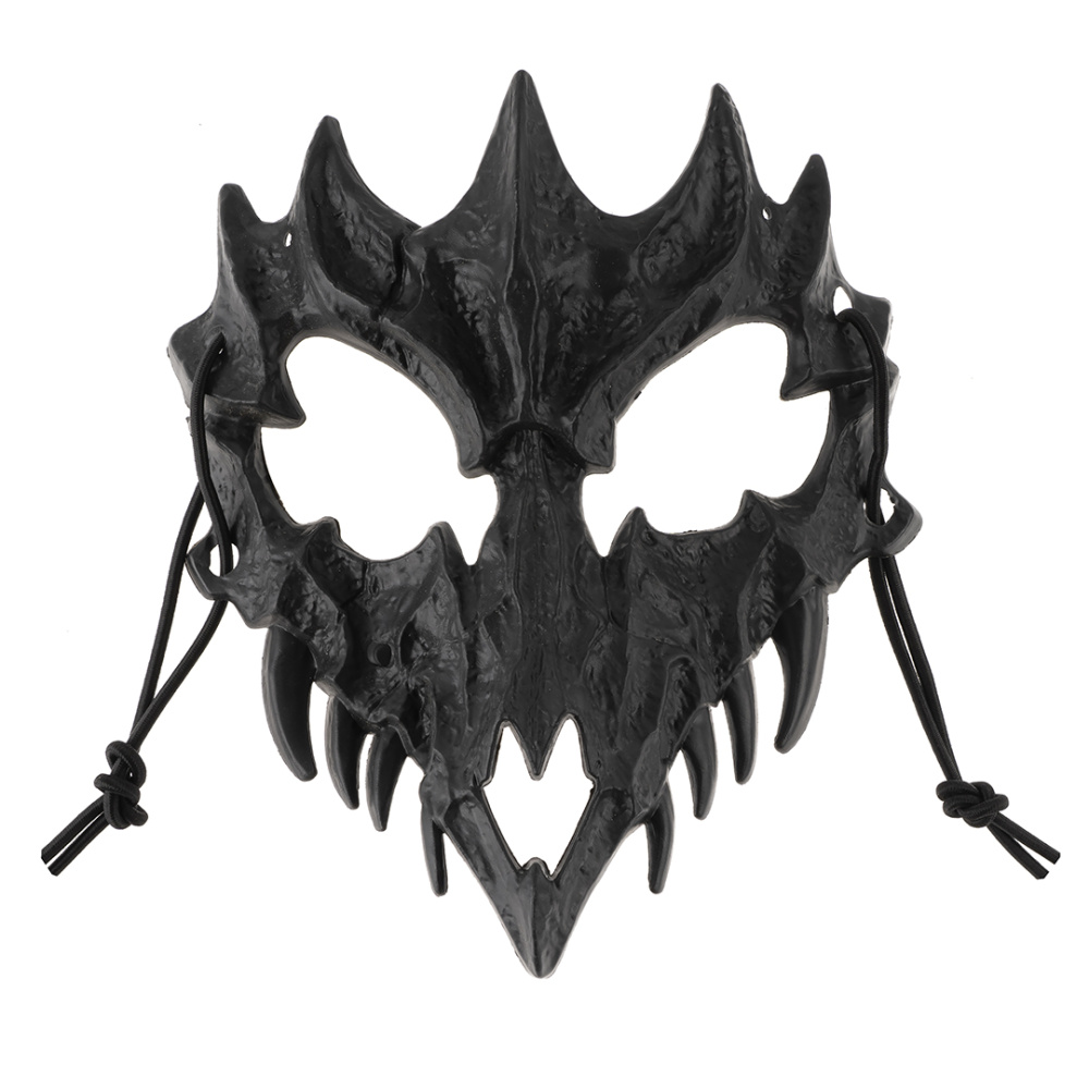 картинка Карнавальная маска, Череп дракона, Черный, 16*18 см, 1 шт. от магазина FiestaGift