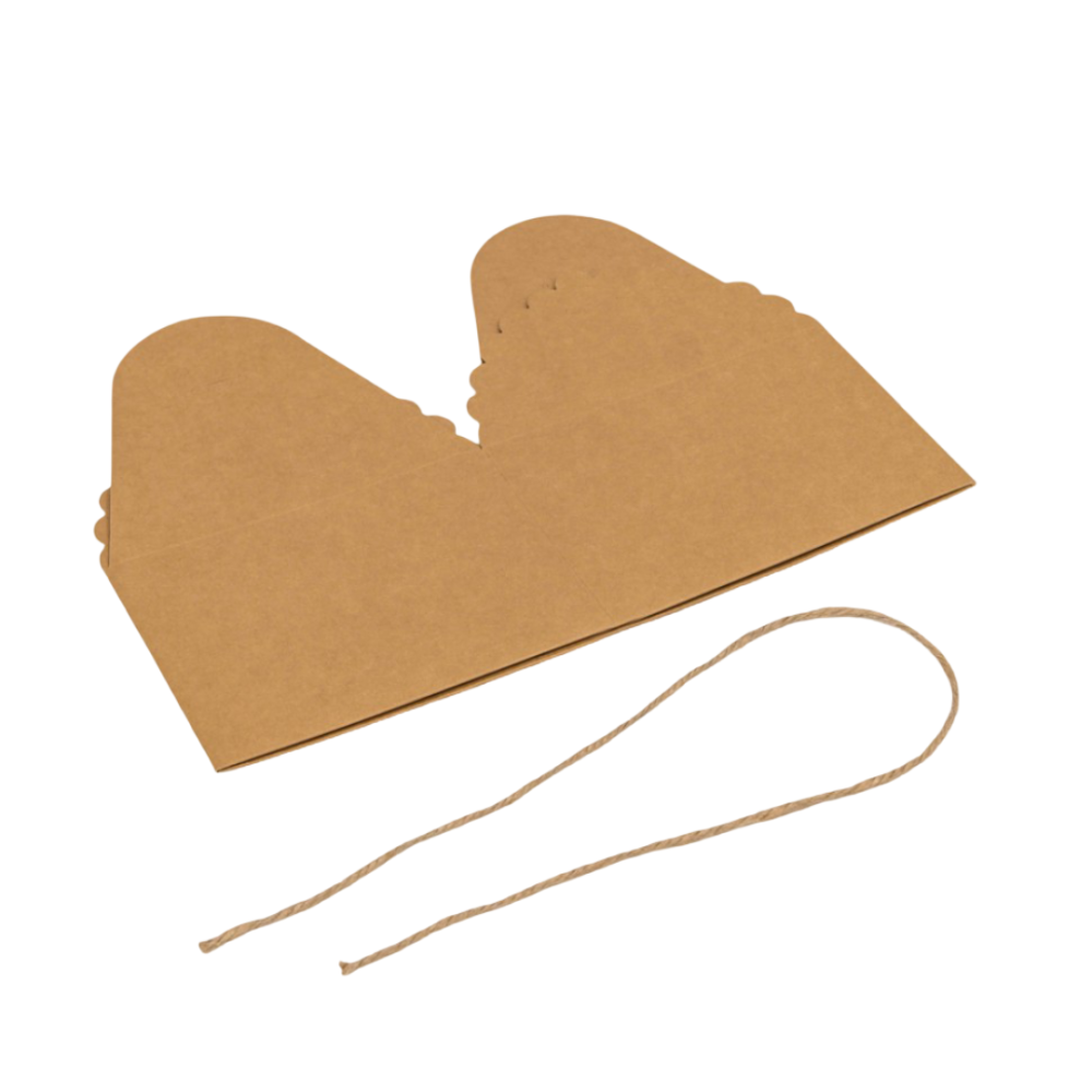 картинка Коробка Квадратная 14*14*10 сборная с бечёвкой Крафт 1/20 1/500 Арт: 000920-7/6 от магазина FiestaGift.ru