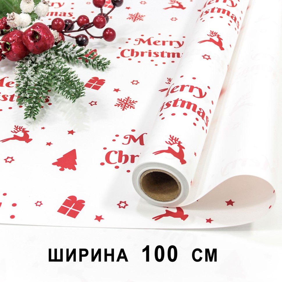картинка Плёнка для упаковки 1*10м "Новогодняя"-271 65мкм 1/20 от магазина FiestaGift