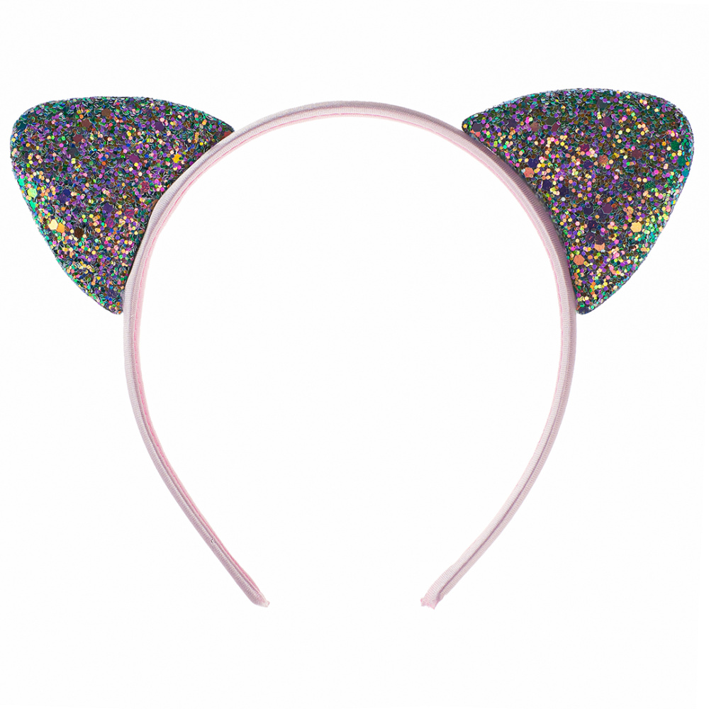 картинка Ободок Кошка, Розовый, с блестками, 1 шт. от магазина FiestaGift