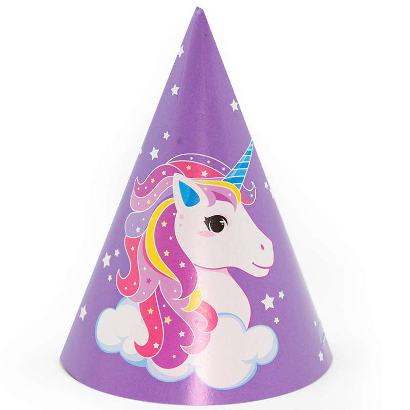 картинка Колпаки, Нежный единорог, Сиреневый, 6 шт. в упак. от магазина FiestaGift