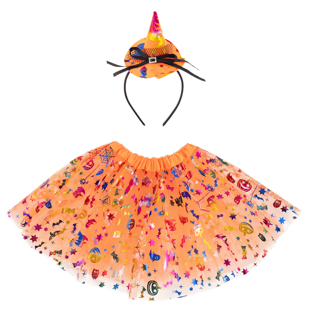 картинка Набор (ободок, юбочка), Ведьмочка, Оранжевый, 1 шт. от магазина FiestaGift