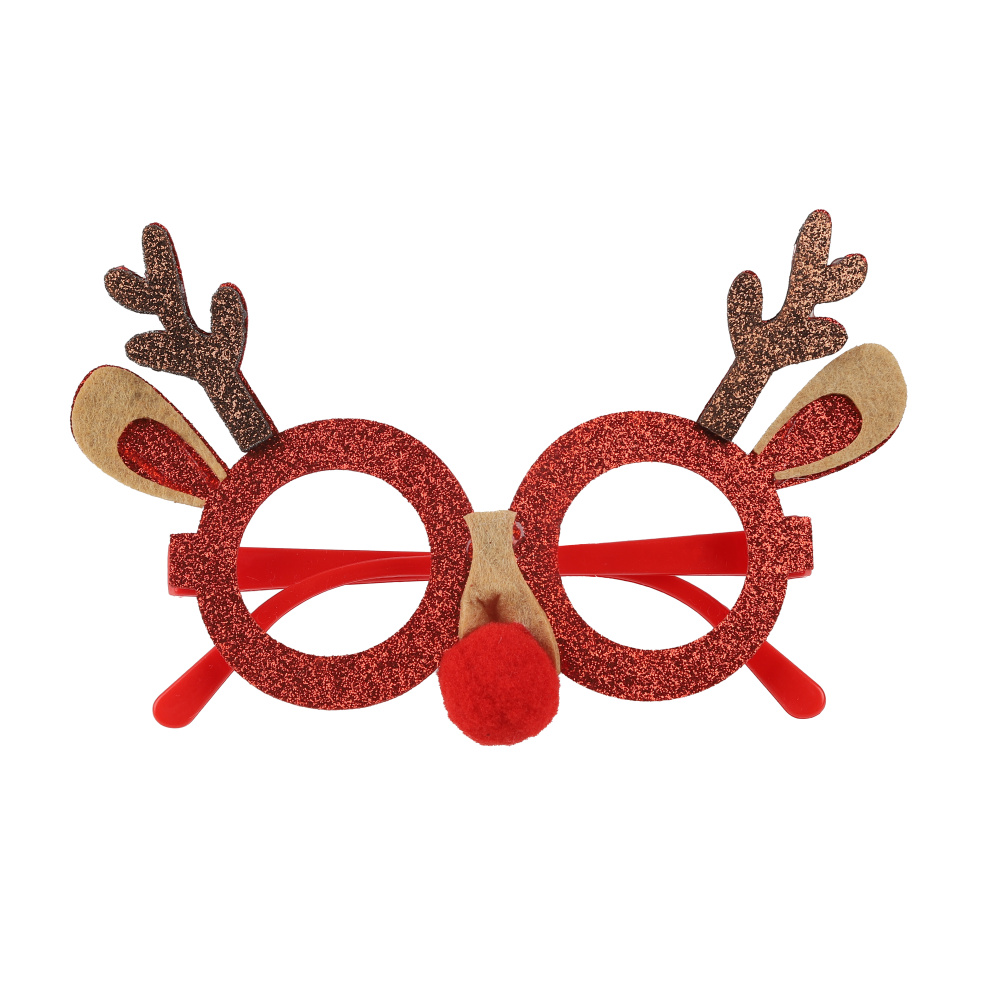 картинка Очки, Оленьи рожки с носиком, Красный/Коричневый, 1 шт. от магазина FiestaGift