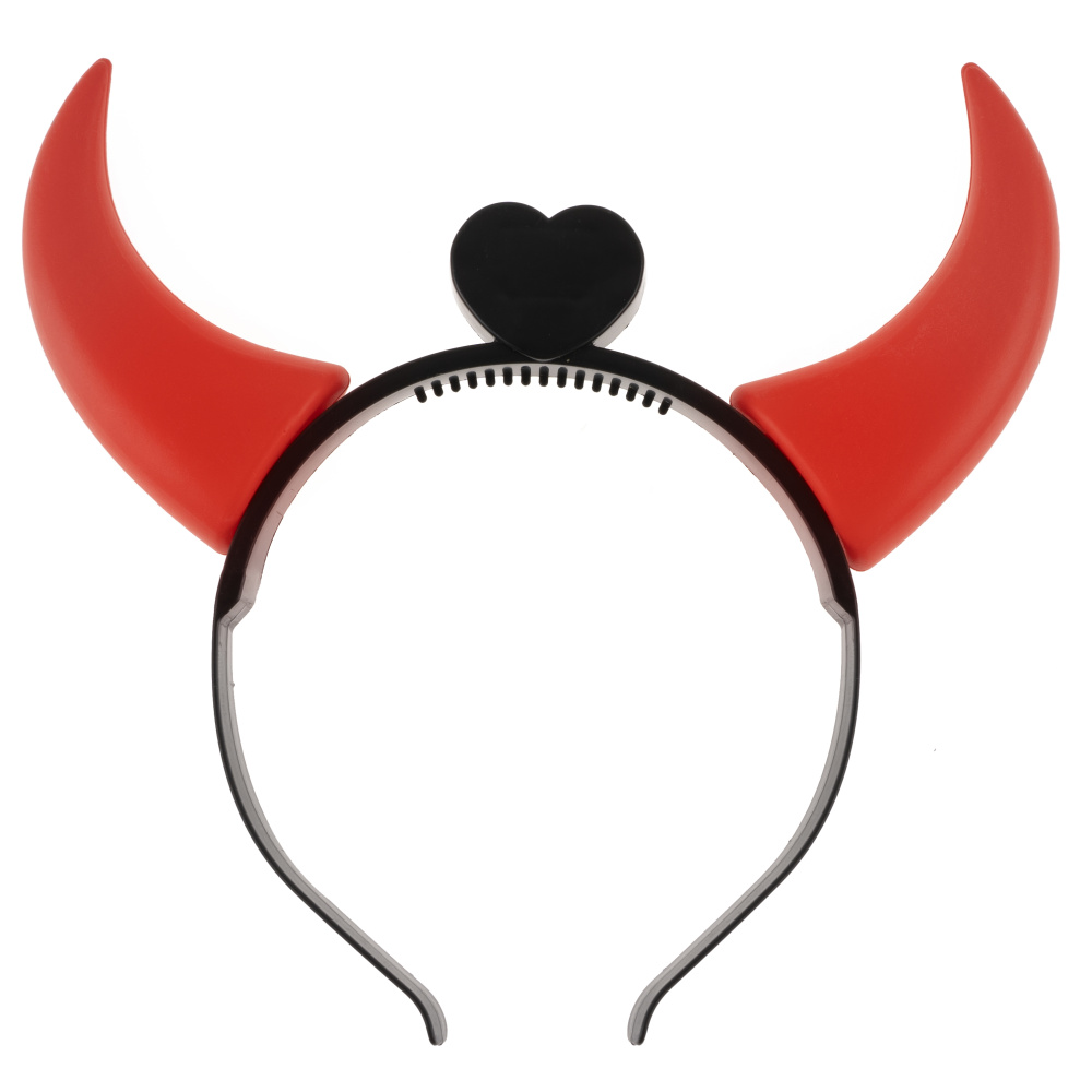 картинка Светодиодный ободок, Рожки Чертенка, Черный/Красный, 1 шт. от магазина FiestaGift