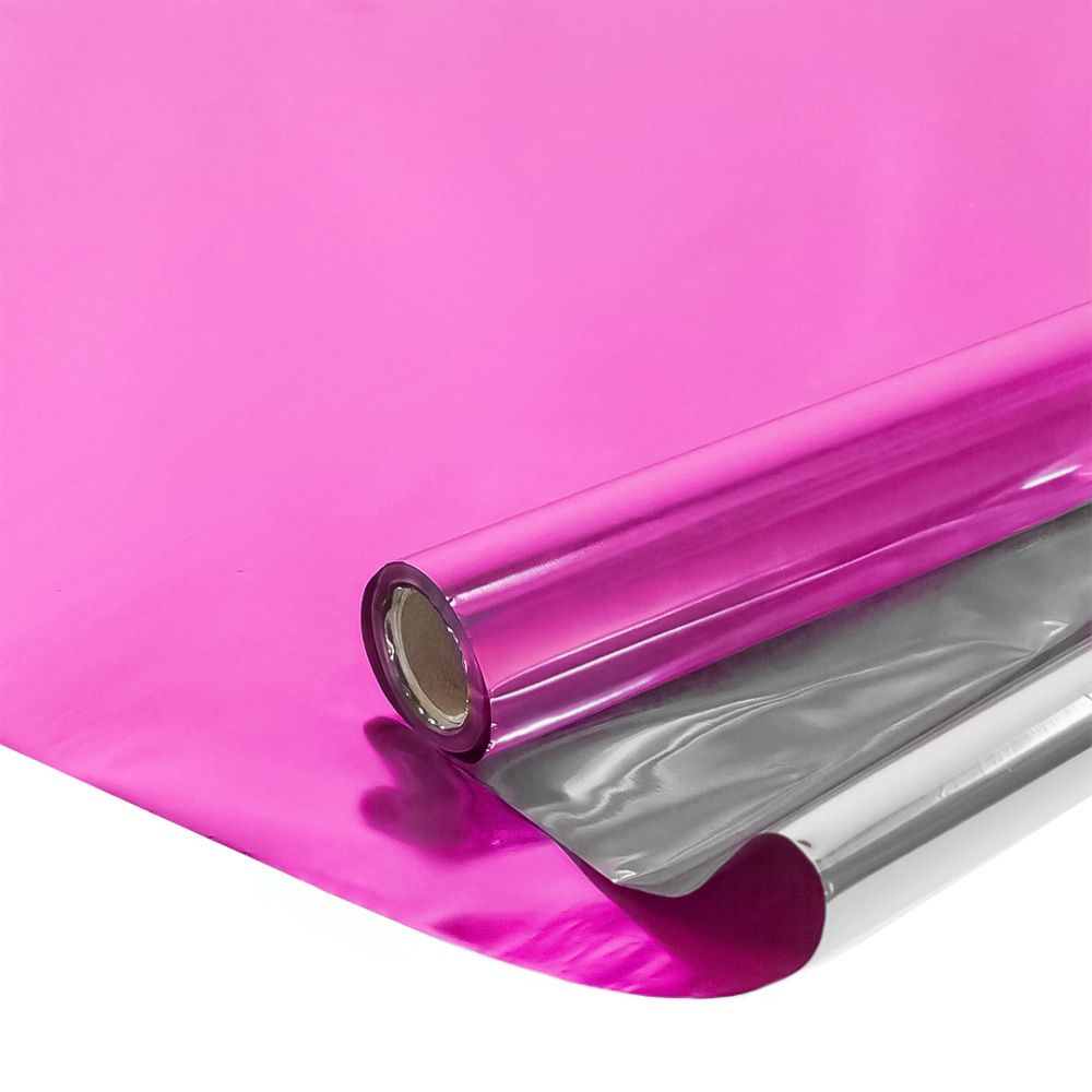 картинка Полисилк 25мкм (1*20 м) Розовый/Серебро, 1 шт. от магазина FiestaGift