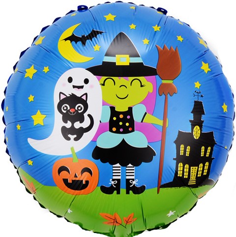 картинка Шар (18''/46 см) Круг, Маленькая ведьмочка, 1 шт. от магазина FiestaGift