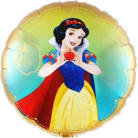 картинка Шар (18''/46 см) Круг, Белоснежка, Золото, 1 шт. от магазина FiestaGift