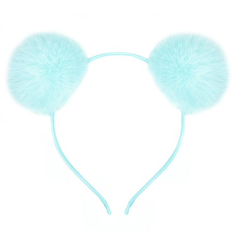 картинка Ободок, Пушистые помпончики, Бирюзовый, 1 шт. от магазина FiestaGift