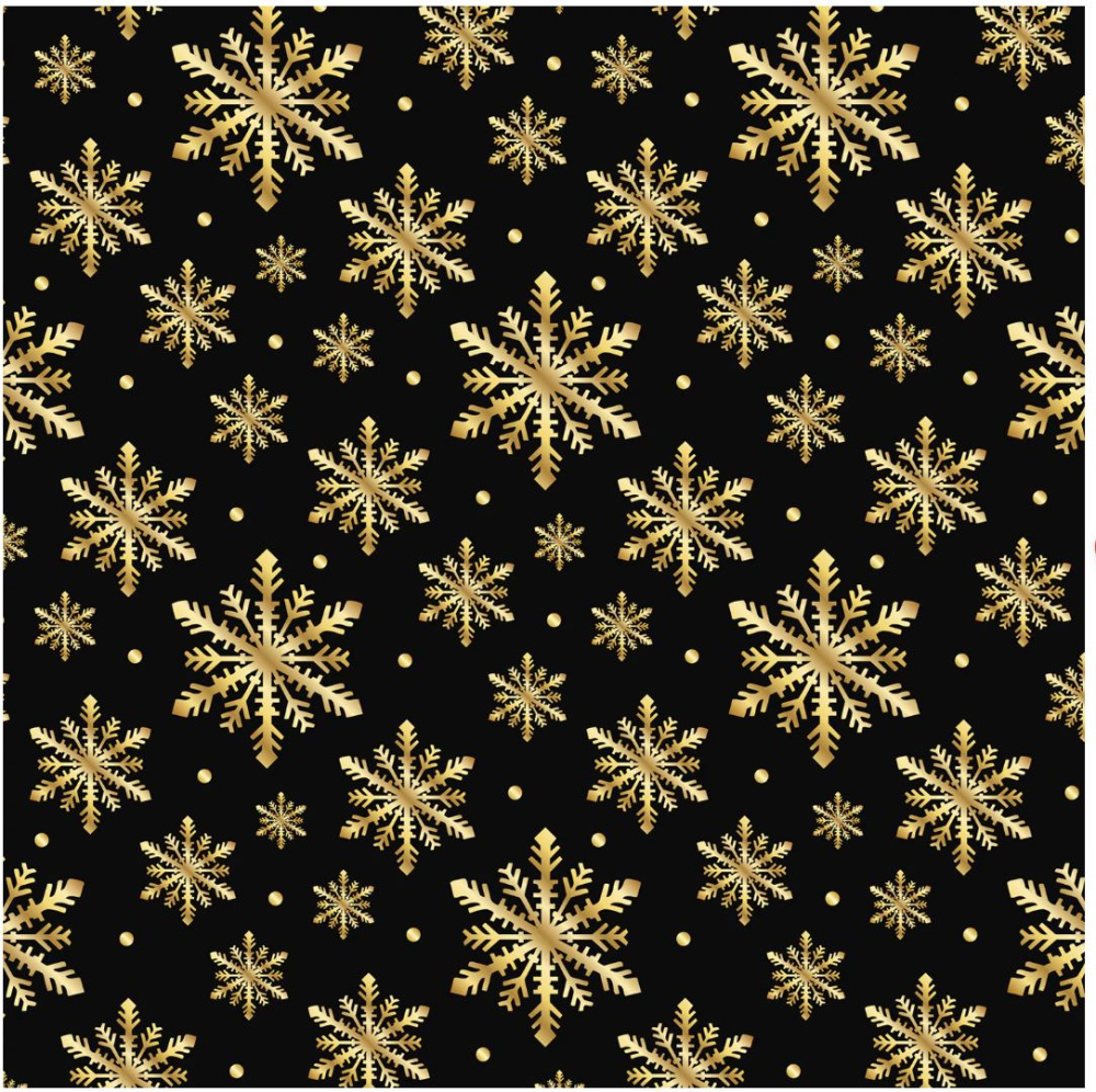 картинка Бумага упаковочная новогодняя "Black.Gold.White" 70*100см, 10 дизайнов ассорти ЗОЛОТАЯ СКАЗКА 592052 от магазина FiestaGift