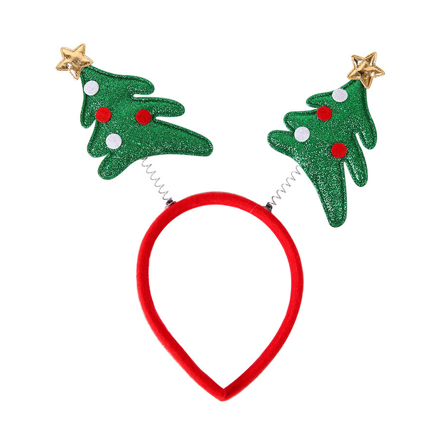 картинка Ободок, Новогодние елочки, Зеленый/Красный, 1 шт. от магазина FiestaGift