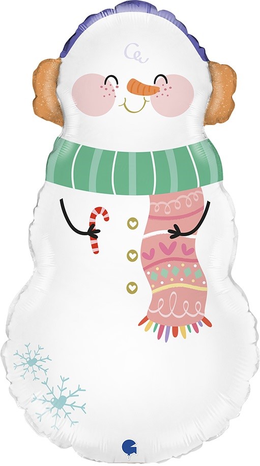 картинка Шар (14''/36 см) Мини-фигура, Снеговичок, 1 шт. от магазина FiestaGift