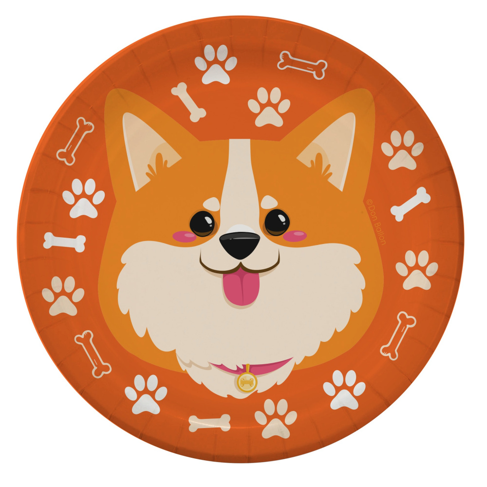 картинка Тарелки (7''/18 см) Корги, 6 шт. от магазина FiestaGift