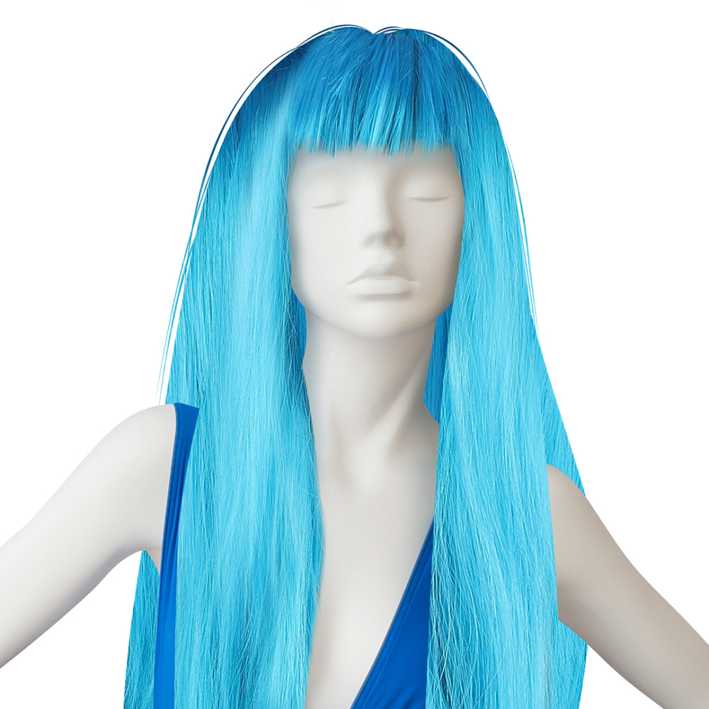 картинка Парик карнавальный, 160 гр, Классик, Голубой, 1 шт. в упак. от магазина FiestaGift