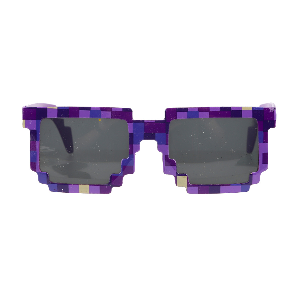 картинка карнавальные очки, Пиксели, Фиолетовый, 1 шт. от магазина FiestaGift