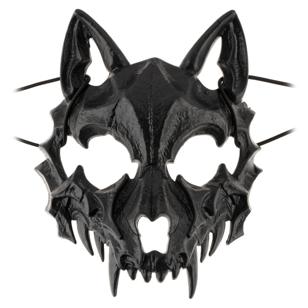 картинка Карнавальная маска, Череп волка, Черный, 20*17 см, 1 шт. от магазина FiestaGift