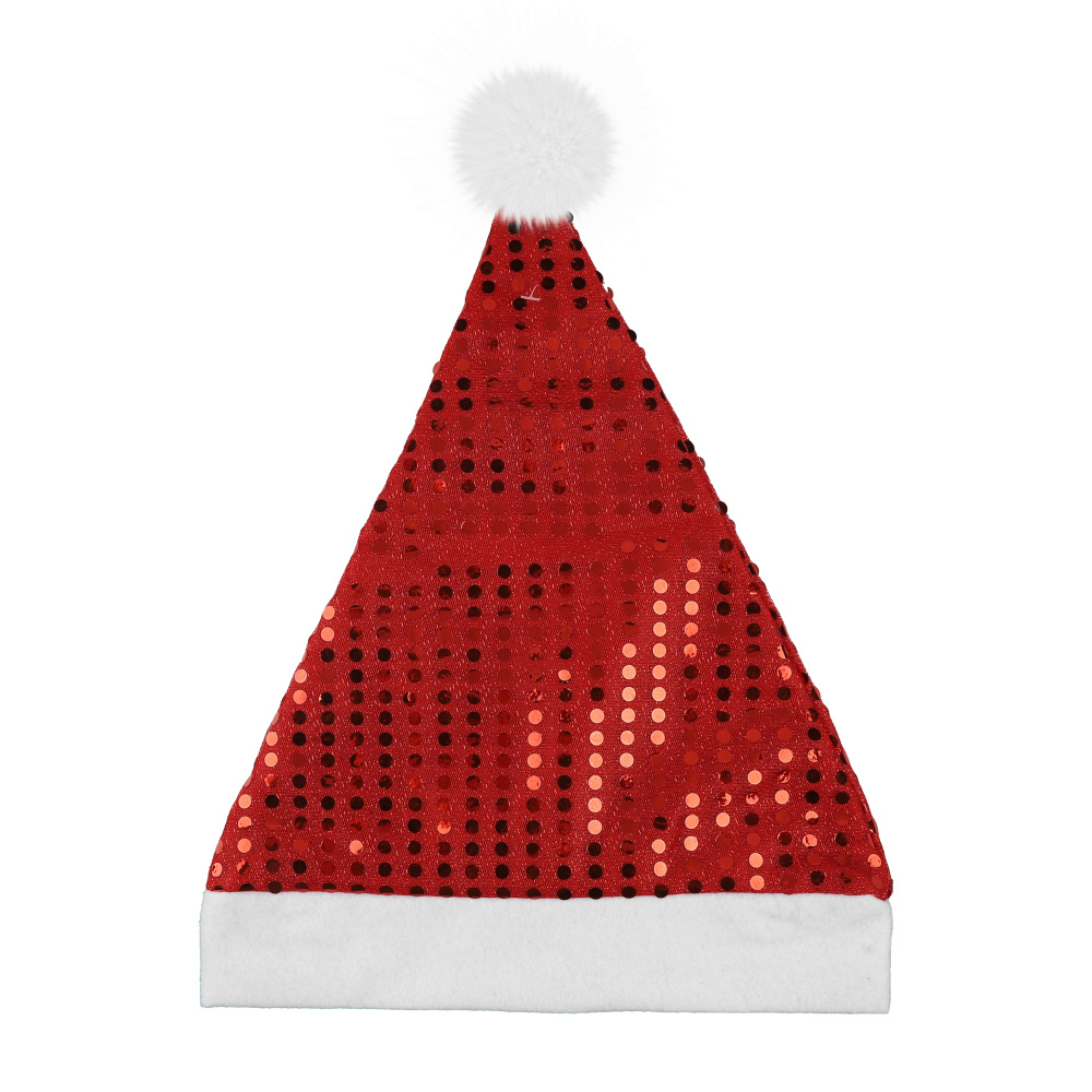 картинка Колпак Новогодний, с пайетками, Красный, 54-56 разм., 1 шт. от магазина FiestaGift