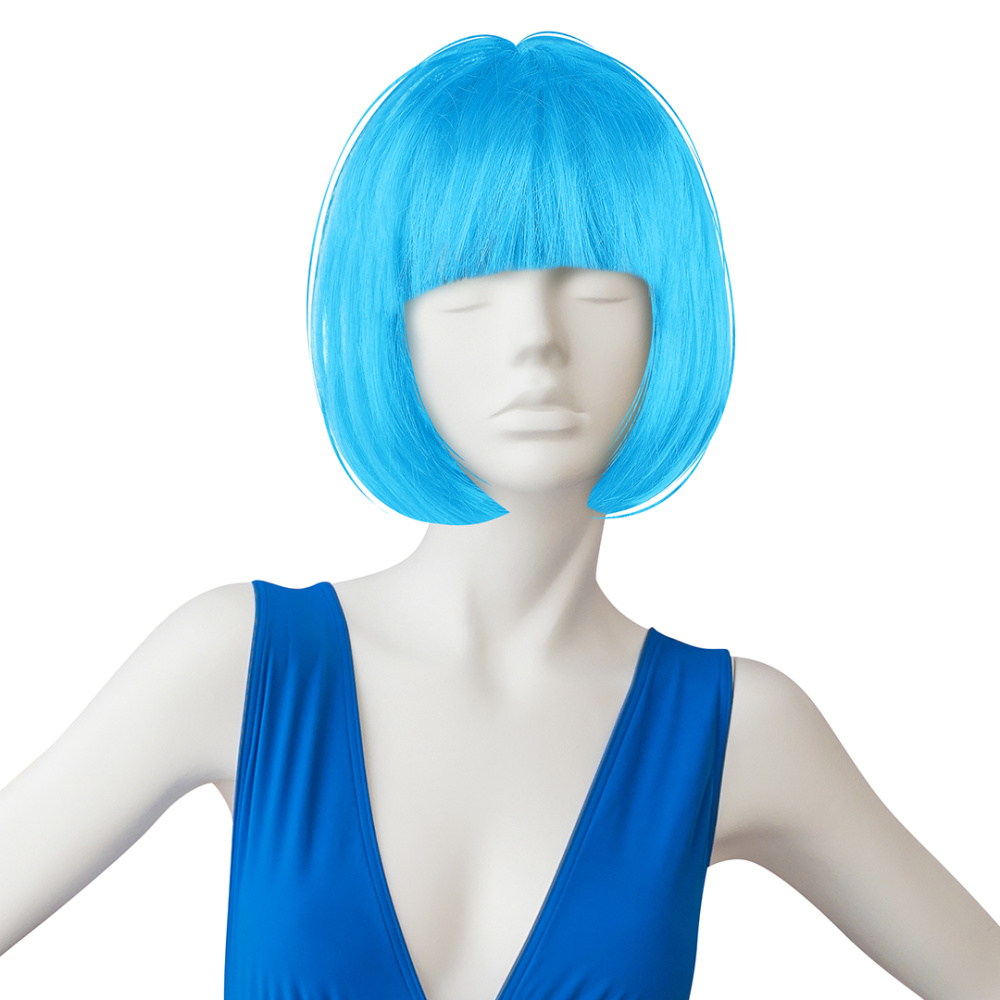 картинка Парик карнавальный, 110 гр, Каре, Голубой, 1 шт. в упак. от магазина FiestaGift