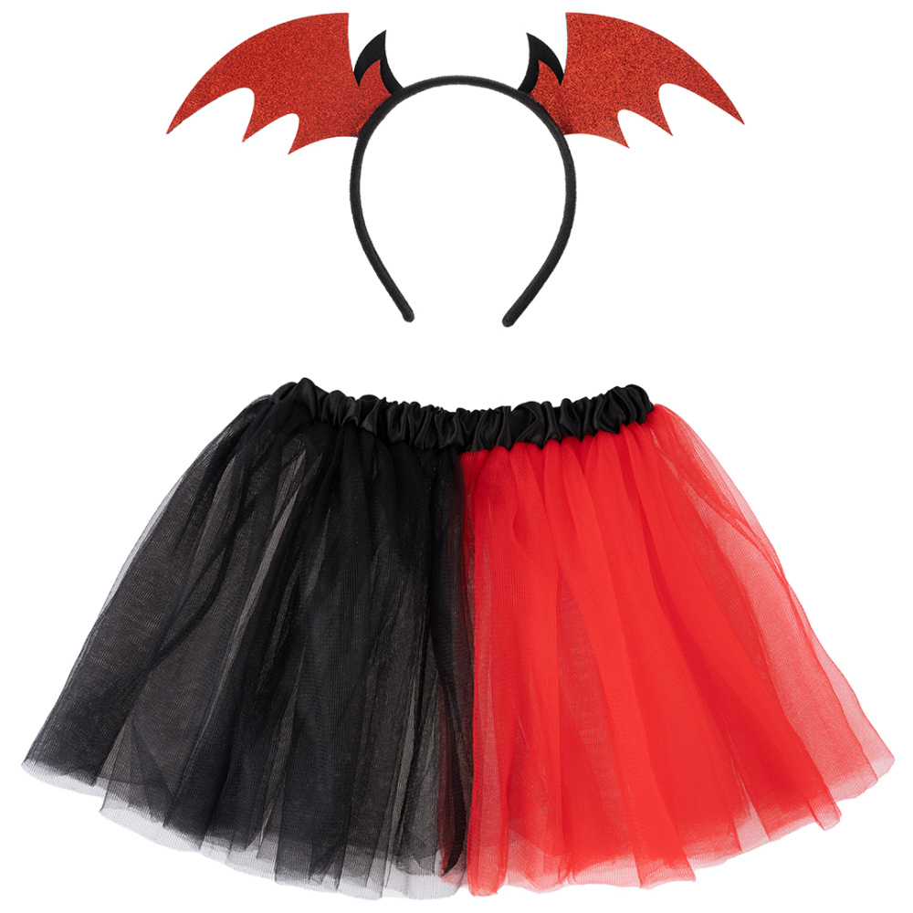 картинка Набор (ободок и юбочка), Чертенок, Красный/Черный, 1 шт. от магазина FiestaGift