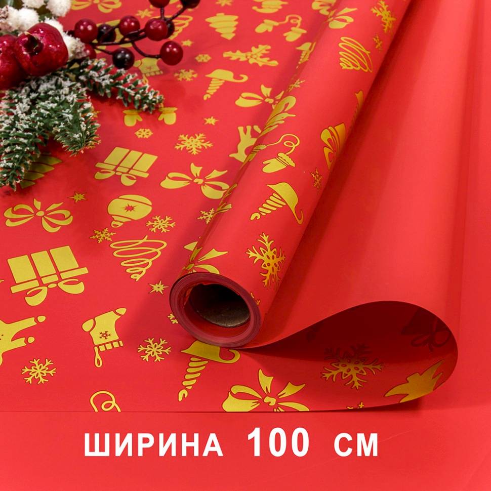 картинка Плёнка для упаковки 1*10м "Новогодняя"-231 65мкм 1/20 от магазина FiestaGift