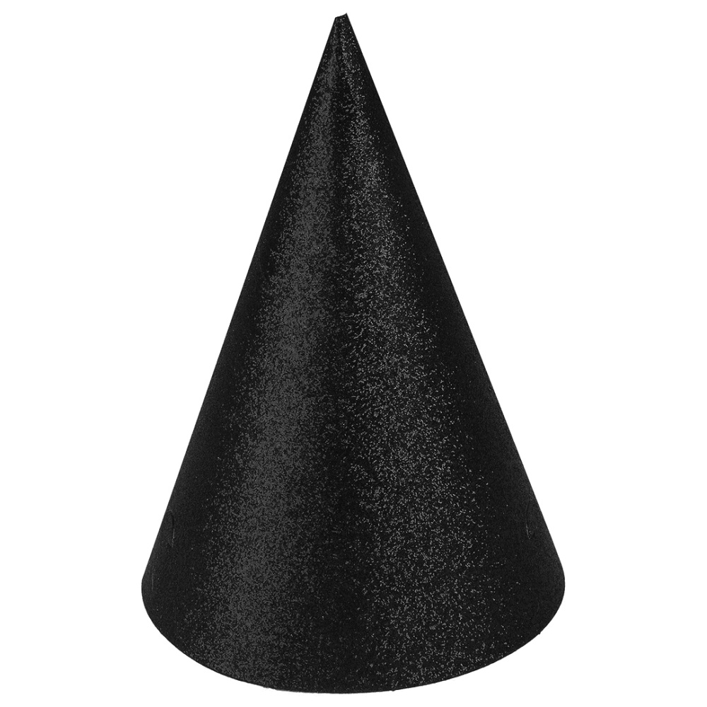 картинка Колпаки, Черный, с блестками, 16 см, 6 шт. в упак. от магазина FiestaGift