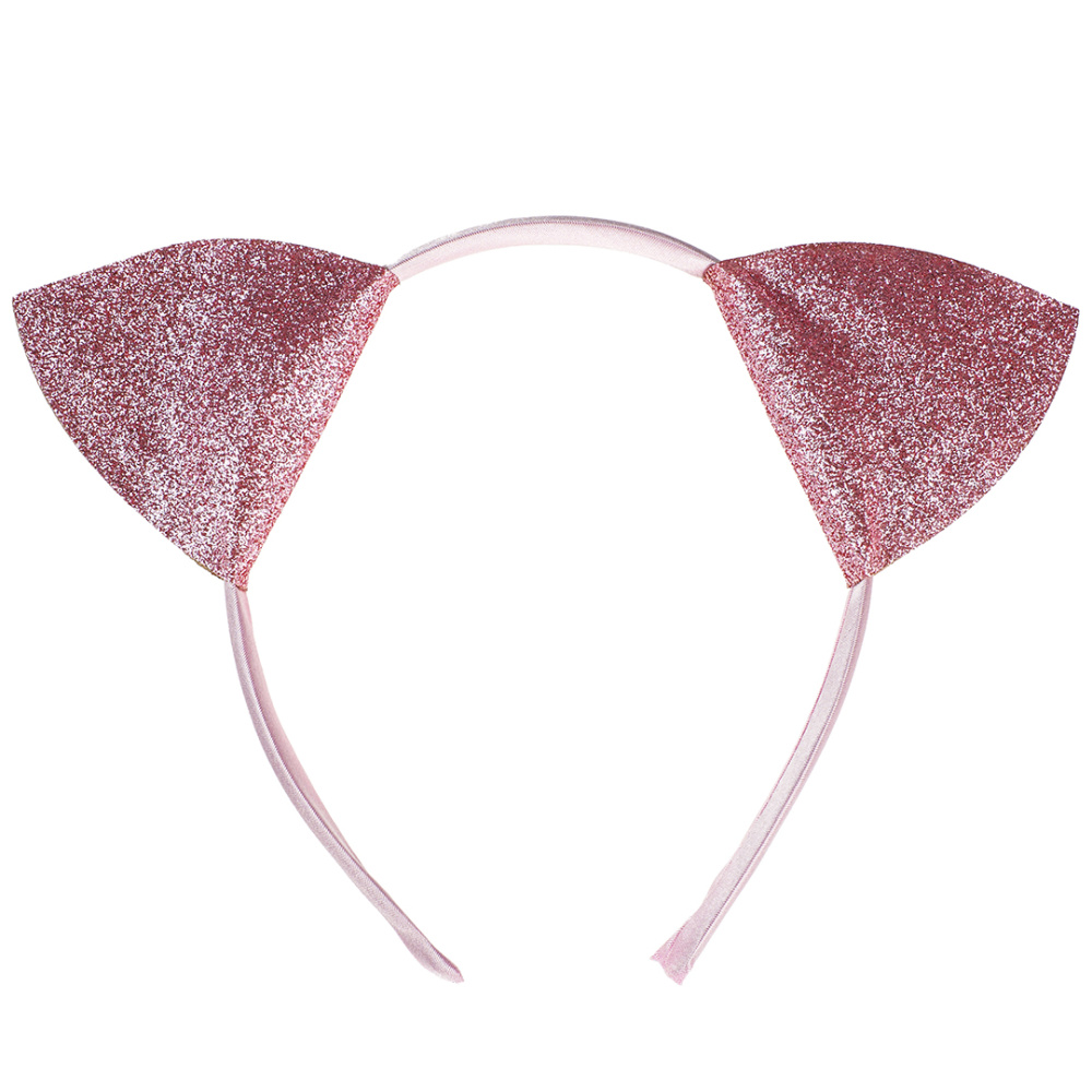картинка Ободок, Элегантные Ушки, Розовый, с блестками, 1 шт. от магазина FiestaGift