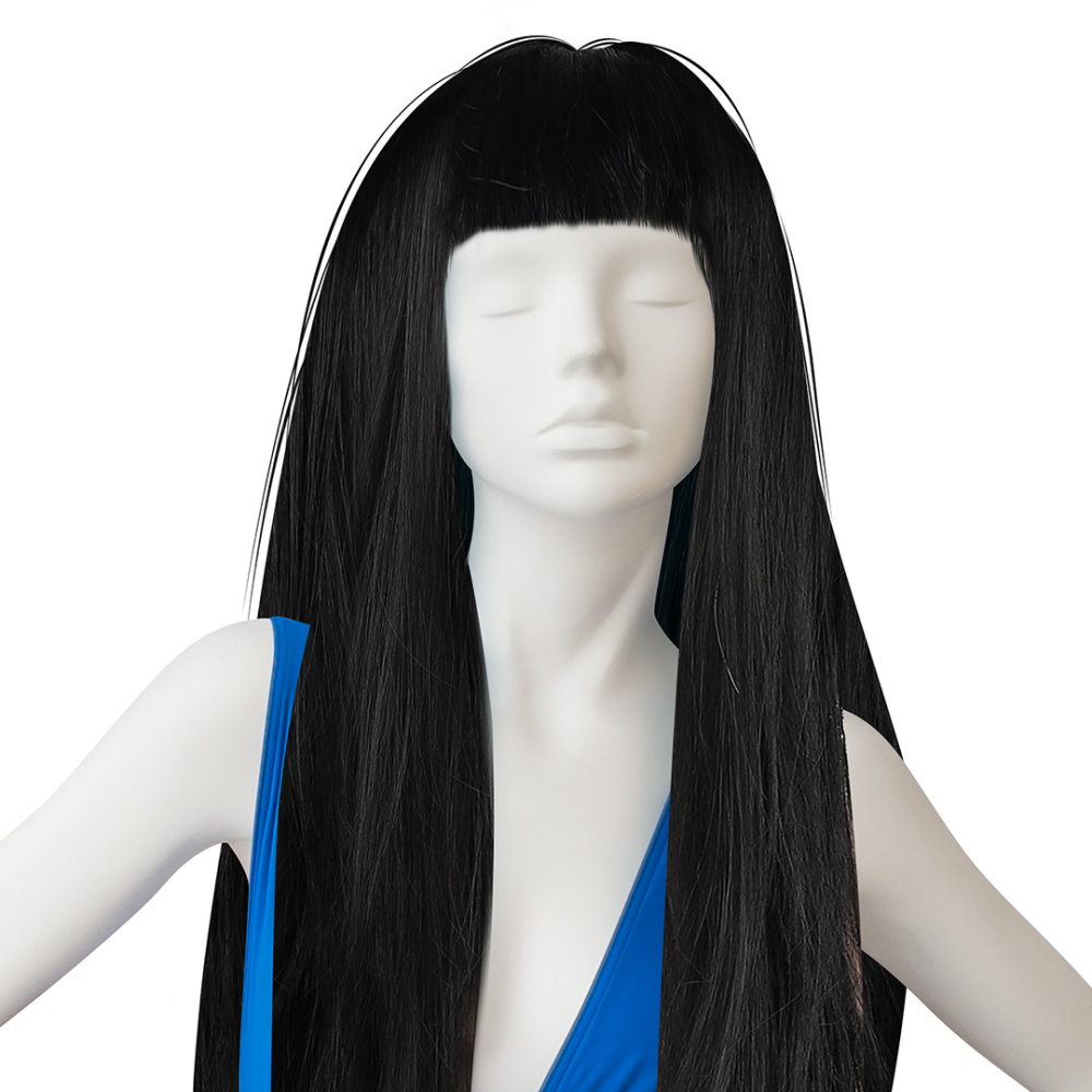 картинка Парик карнавальный, 160 гр, Классик, Черный, 1 шт. в упак. от магазина FiestaGift