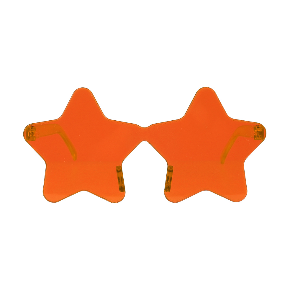 картинка карнавальные очки, Звезда, Ярко-оранжевый, 1 шт. от магазина FiestaGift