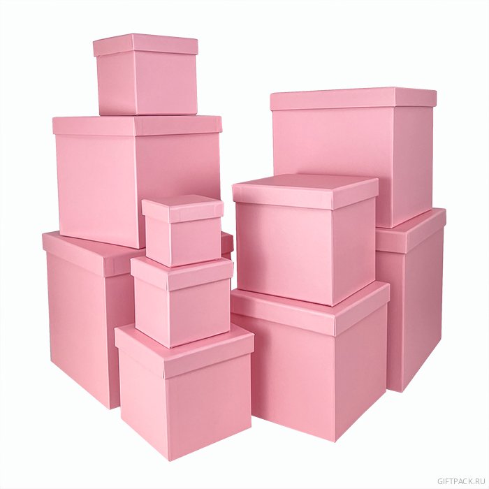 картинка Коробка/набор из 10 шт. 601-1394 "РОЗОВЫЙ" 26,5*26,5 4 т.м. от магазина FiestaGift.ru