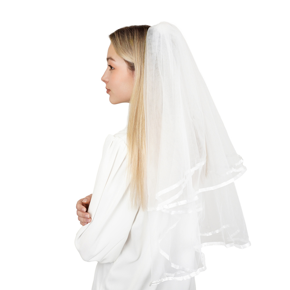 картинка Фата с гребнем, Белый, 75 см, 1 шт. от магазина FiestaGift