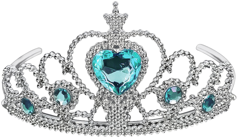 картинка Корона пластиковая, Сердце, Серебро/Голубой, 1 шт. от магазина FiestaGift