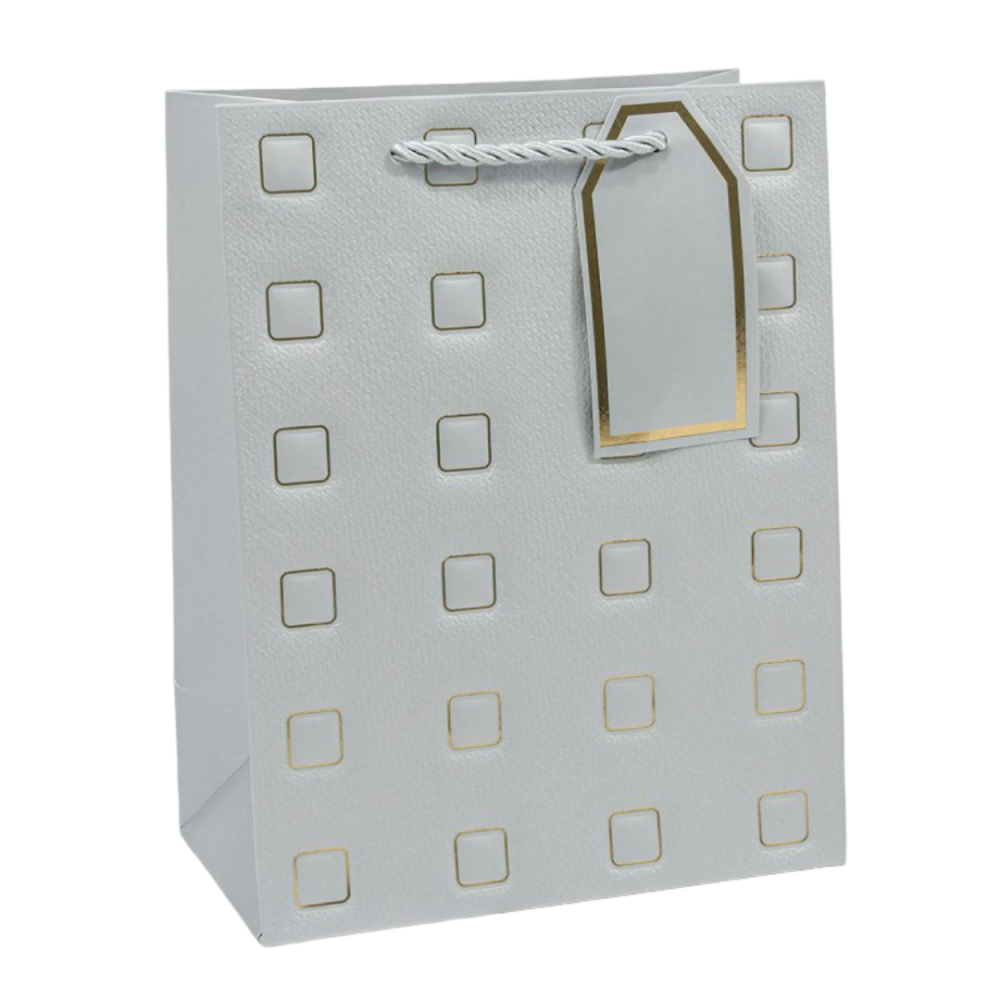 картинка 000881E Пакет подарочный с тиснением "Квадратики" (микс) 18*23*10 210г 1/20 1/360 от магазина FiestaGift.ru