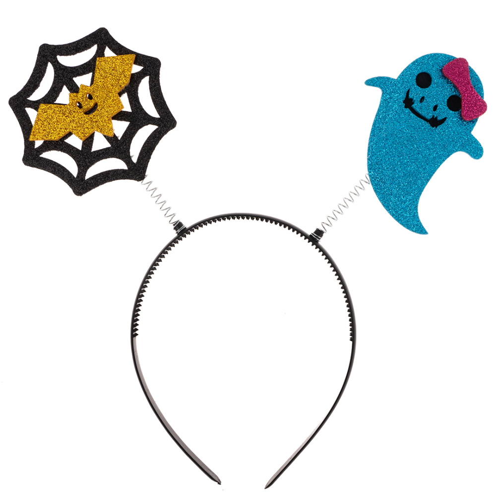 картинка Ободок, Паутинка и привидение, Черный/Голубой, 1 шт. от магазина FiestaGift